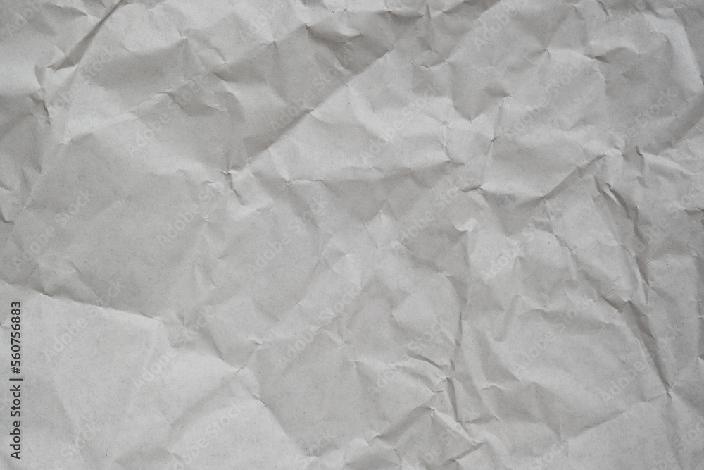 Fototapeta premium Texture of white recycle crumpled paper, copy space for text.