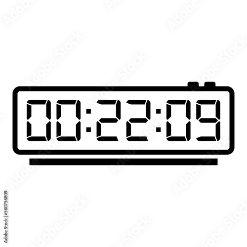 Digital, clock, led icon vector image. Can also be used for home electronics and appliances. Suitable for mobile apps, web apps and print media.