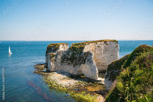 Old Harry Rocks are located at Handfast Point, on the Isle of Purbeck in Dorset