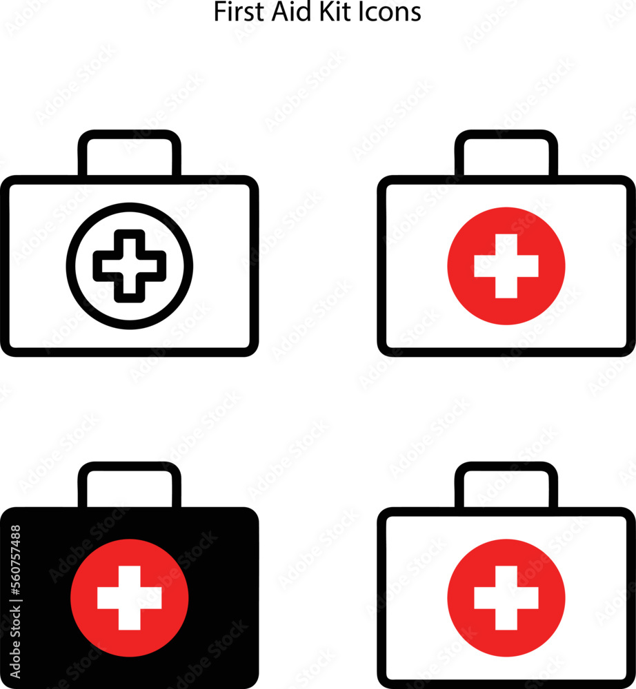Obraz premium First Aid Kit icon. First Aid Kit icon image. First Aid Kit icon symbol. medical case. Isolated on white background