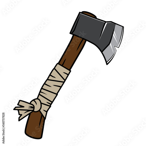 isolated cartoon axe graphic vector illustration