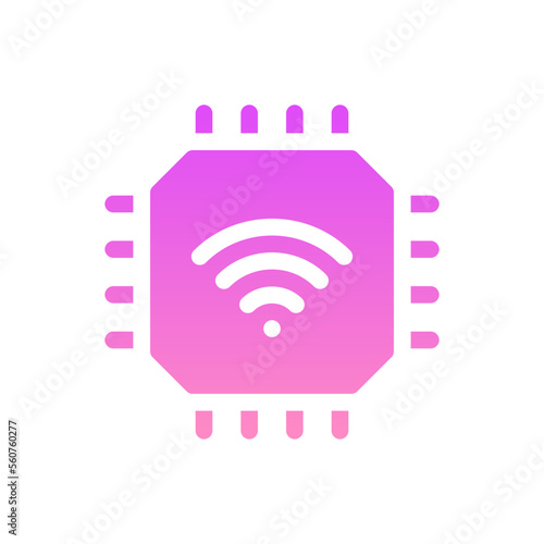 microchip flat gradient icon