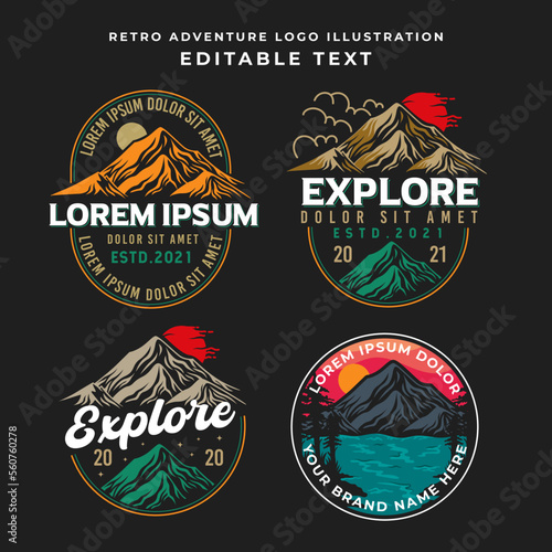 vintage adventure logo illustration pack