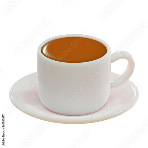 a cup of coffe 3d illustration