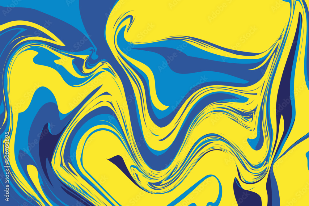 Fototapeta premium Light Blue, Yellow vector texture with curved lines. Colorful abstract illustration with gradient lines. Pattern for your business design.