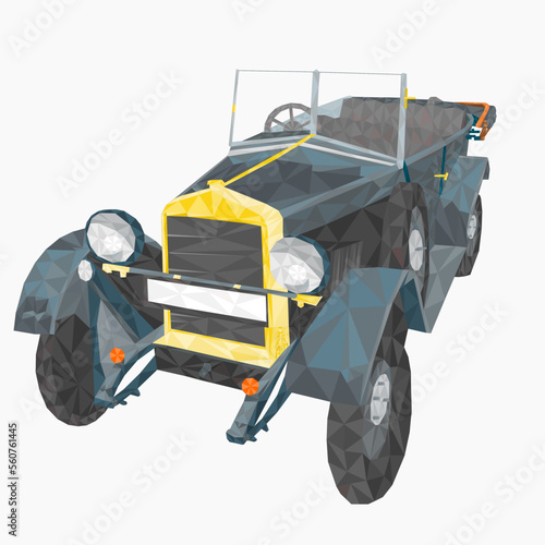 0ld car retro veteran polygons vector illustration editabe hand drawn photo