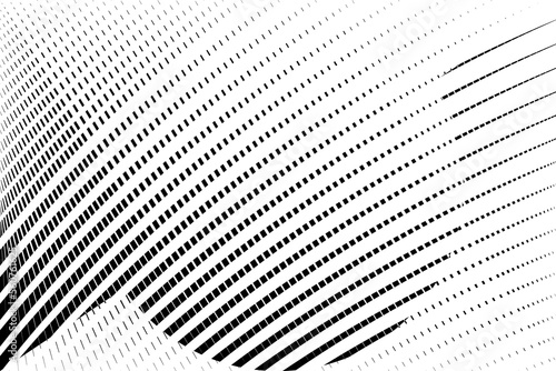 abstract halftone dots and lines background  geometric dynamic pattern  vector black and white texture