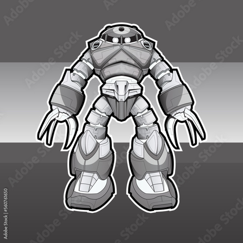 coloring picture Futuristic robot constructor flat icon set. Cartoon android character design