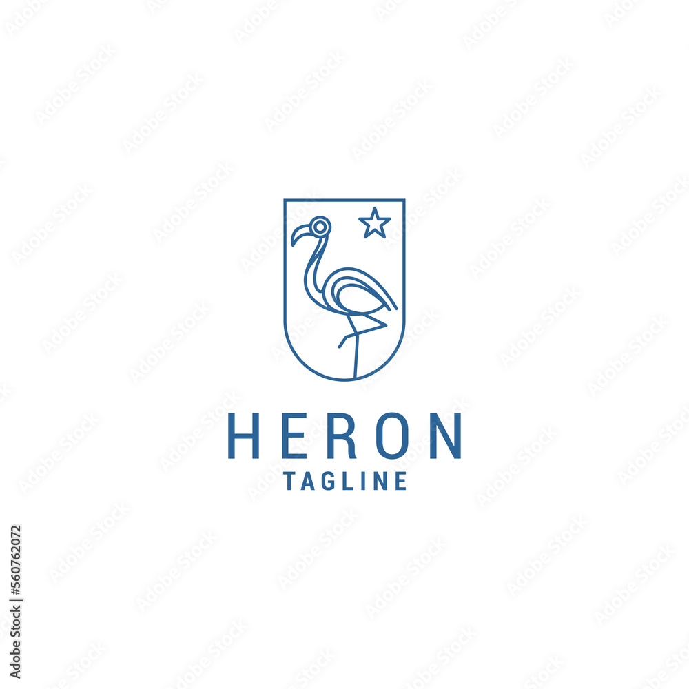 Heron logo design icon vector