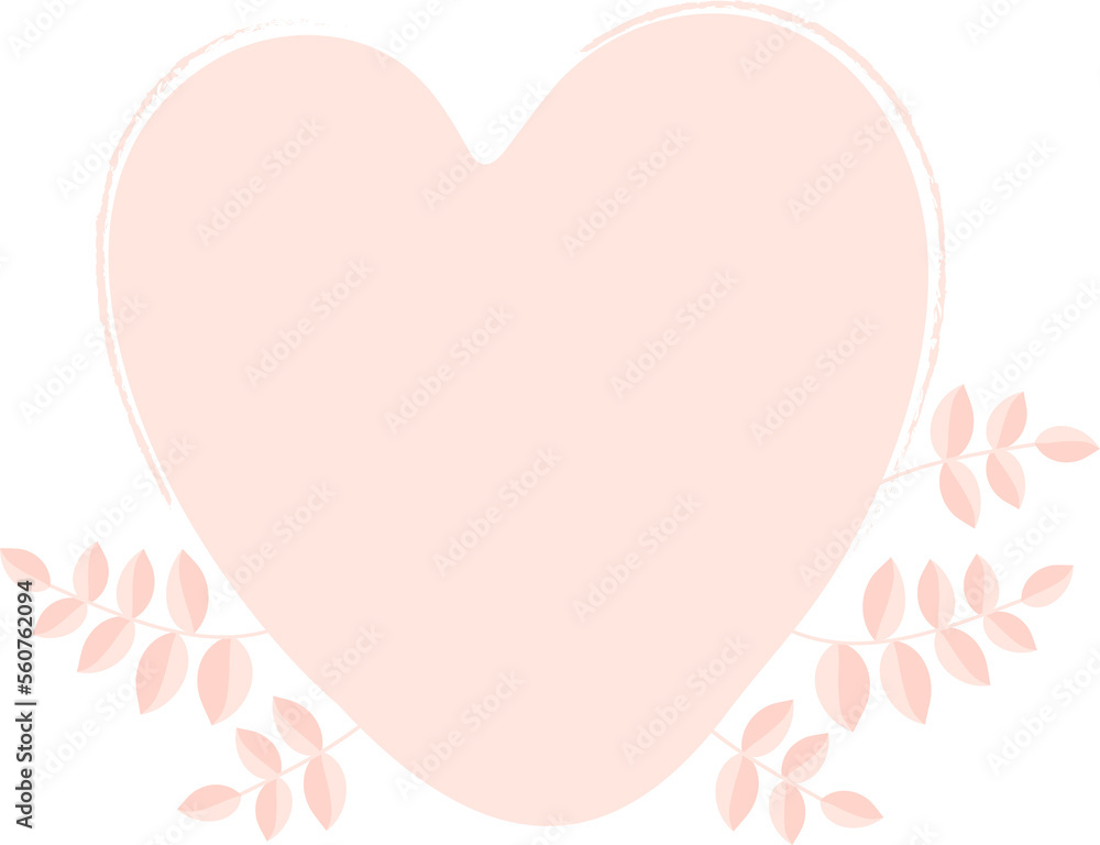 pink heart with leaves pink heart with leaves