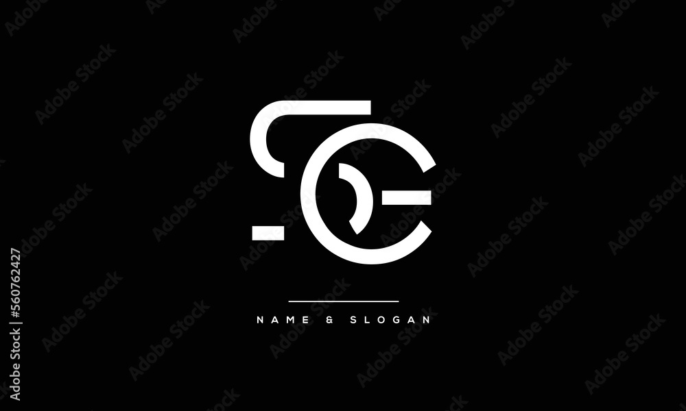 Futurism style letter SG GS S G . Minimalist type for modern futuristic