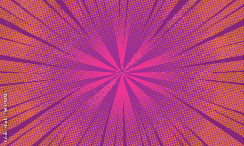 Sunburst Superhero Frame Background. Comic Halftone Banner