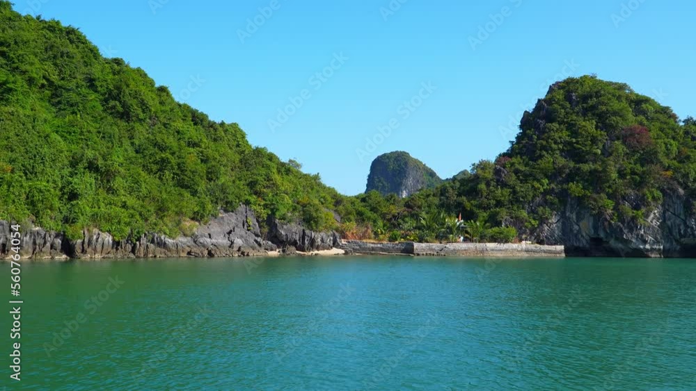 Beautiful scenery of Halong Bay, Vietnam. Wild natural untouched seascape. Asia Vietnam. Best Travel sight. Beautiful scenery of Halong Bay, Vietnam. Wild natural untouched seascape. Asia Vietnam. Best Travel sight.