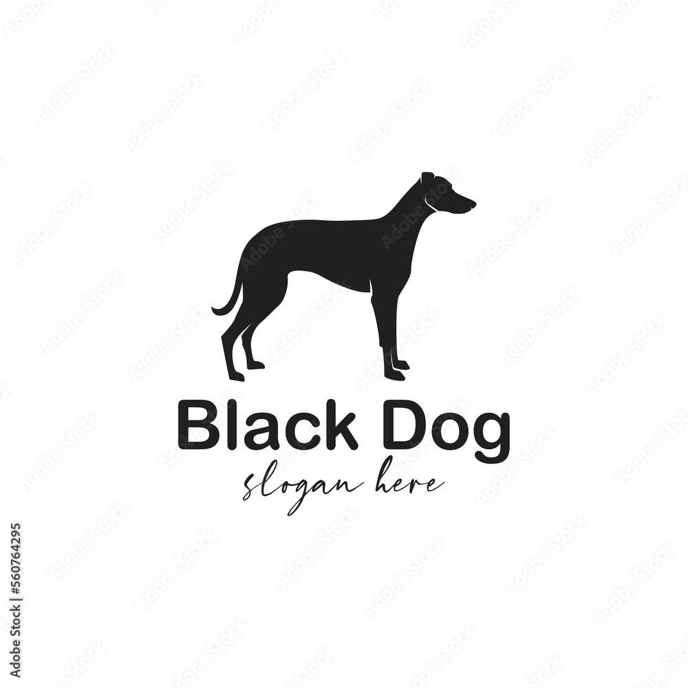 black Dog logo Design Vector Template.