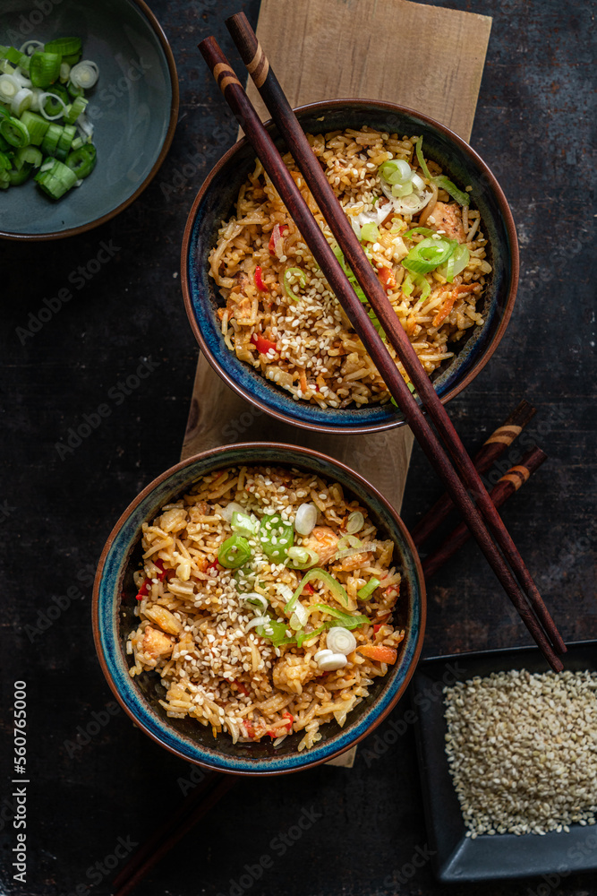 Fried rice with chicken Fried rice with chicken