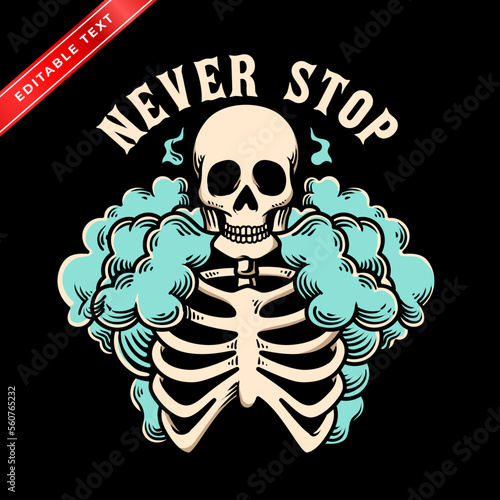 the skeleton smoke coming from his mouth