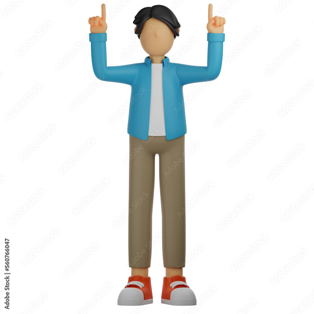 3d rendering illustration character Man Presenting Something 3d rendering illustration character Man Presenting Something