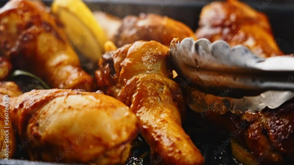 Delicious roast chicken leg video Delicious roast chicken leg video