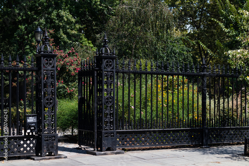 Beautiful Entrance to Stuyvesant Square Park during the Summer in New York City