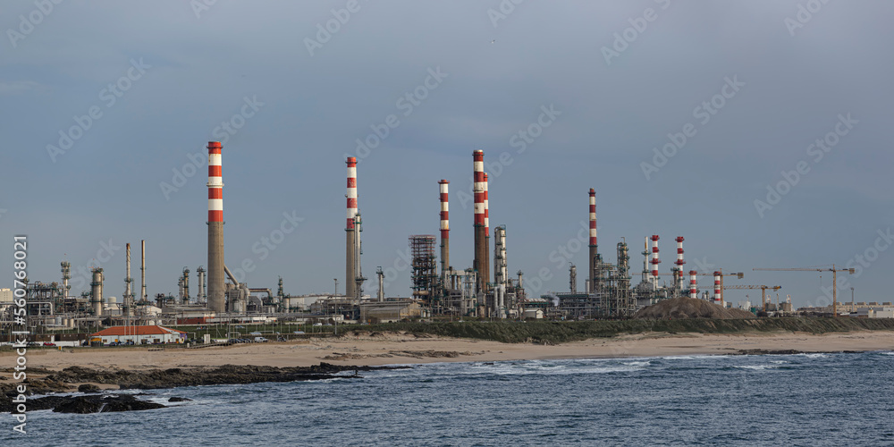 Oil refinery by the sea