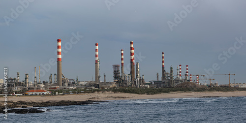 Oil refinery by the sea