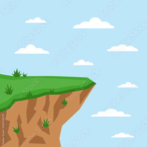 Nature scene - cliff and sky illustration
