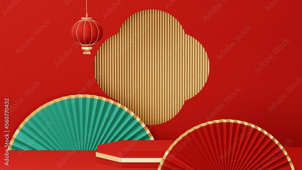 Chinese New Year celebrations , Festive gift card templates with realistic 3D design elements, holiday banners, web posters, flyers, and brochures, greeting cards . 3D Rendering