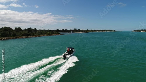 following boat blue waters Lakes Entrance photo