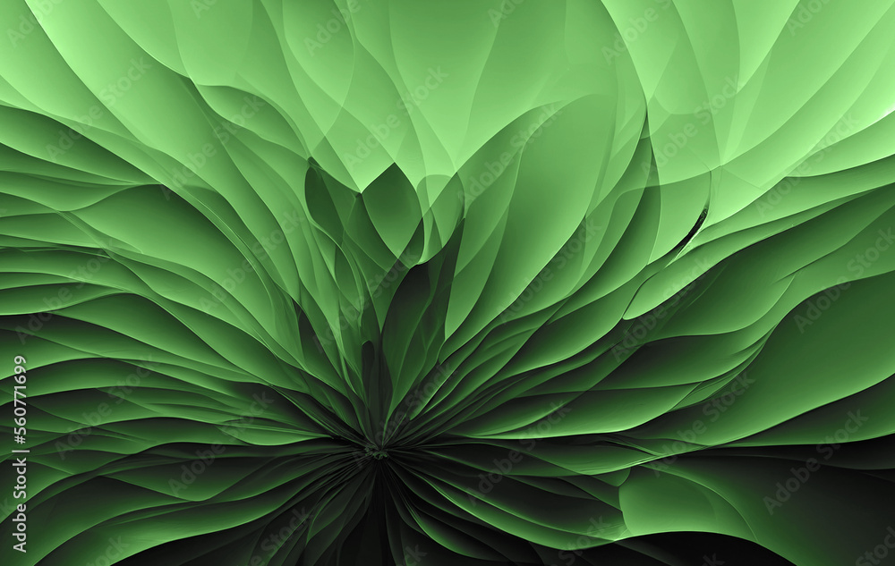 Fototapeta premium green background texture design, complex curvey shapes with different shades of olive green, spring swirly blossom and elegant concept wallpaper 