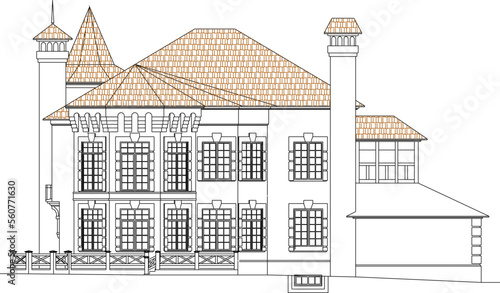 sketch vector illustration design of a magnificent castle of ancient classic kingdom in fairyland