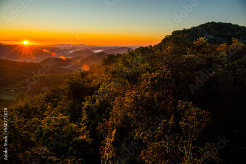 Spring sunrise in La Fageda D En Jorda Forest, La Garrotxa, Spai