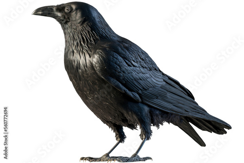 Canvas Print Raven isolated, png, transparent background, black