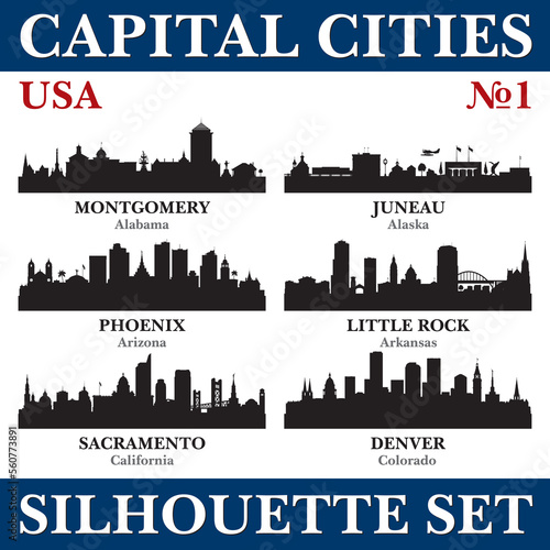 Capital cities silhouette set. USA. Part 1 #560773891