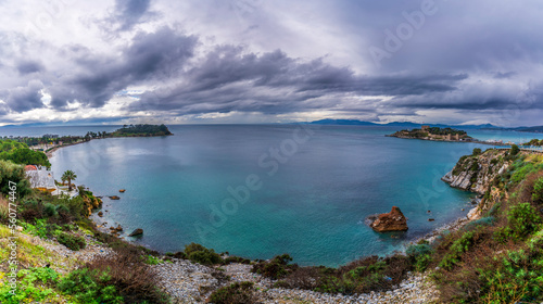 Fototapeta Naklejka Na Ścianę i Meble -  Kusadasi Coastline panoramic view in Kusadasi Town of Turkey