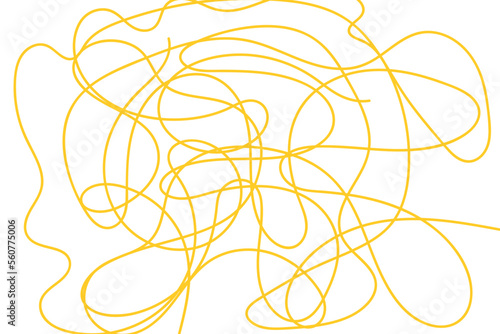 Abstract background with pasta or spaghetti. Spaghetti abstract geometric pattern. Yellow banner of pasta. Wavy abstract pattern. Vector illustration of pasta