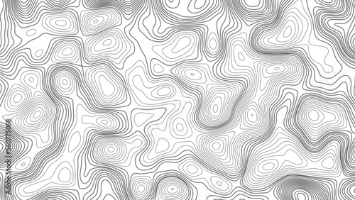 Fototapeta Naklejka Na Ścianę i Meble -  Topographic map. Geographic mountain relief. Abstract white topography vector background. Line topography map design. The concept of conditional geographical pattern and topography.	