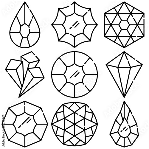 Diamond icon outline style part four