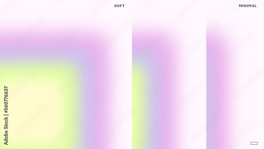 Prismatica Minimalist Fuzzy Square Gradient on Light Background with Grain Texture and Vibrant Pastel Purple Violet Lavender Green Colors Radiating Central Glow with Easy to Customize Swatch Colors