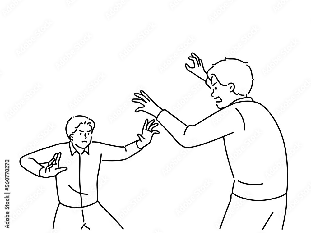 Furious businessmen fighting Furious businessmen fighting