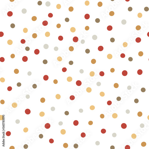 Colorful tiny polka dot seamless patterns for party, Christmas holiday, baby textile, pijams. Childish cute repeat background with circle shapes, irregular wallpaper, dotted vector illustration.