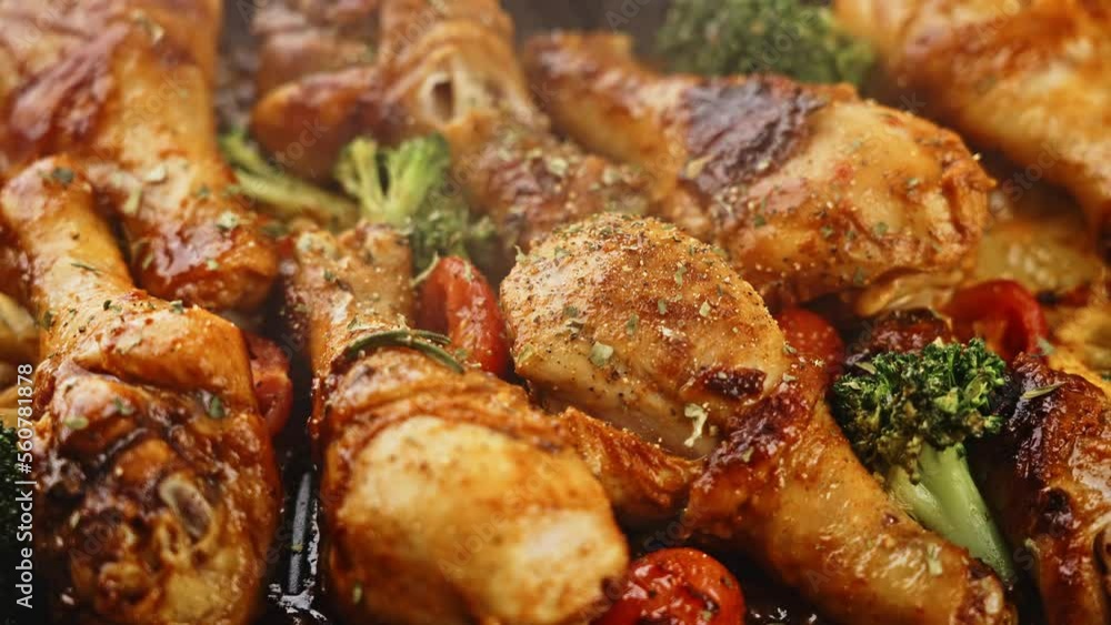 Delicious roast chicken leg video Delicious roast chicken leg video