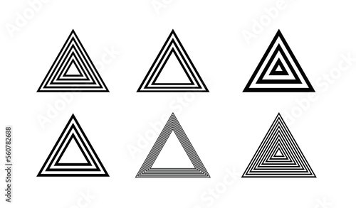 Triangles design elements collection. Set of various abstract shapes.