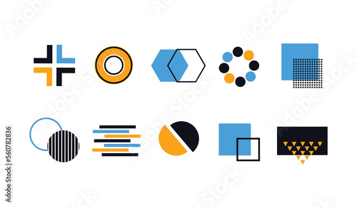 Set of vector geometric shapes.