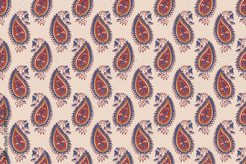 SPRIG FLORAL WITH BLOCK PRINT DETAIL SEAMLESS PATTERN IN EDITABLE VECTOR FILE