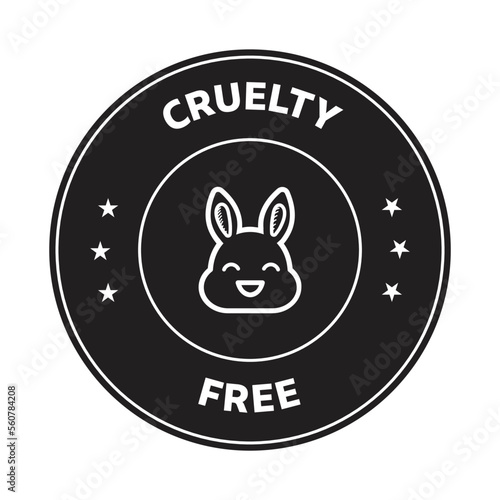 Black and white cruelty-free bunny icon