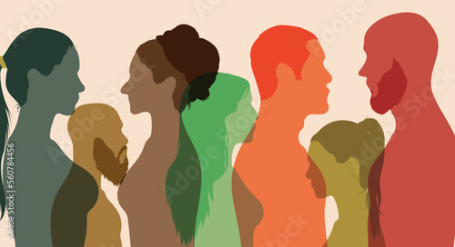 Diversity multi-ethnic and multiracial people. Racial equality and anti-racism. 