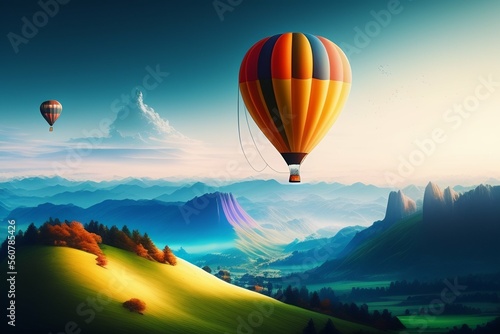 hot air balloon in the sky © msroster