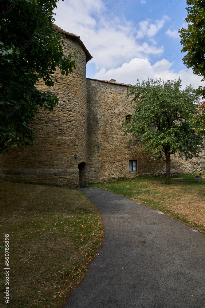 Stadtmauer um die Altstadt von Mainbernheim, Landkreis Kitzingen, Unterfranken, Bayern, Deutschland