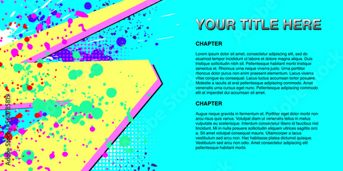 Abstract illustration. Web Banner for slideshow, flyers, posters inspired by Video Games and movies | Patterns, objects and traces. Paintbrush effect, grunge style, inkblot, ink artwork. 
