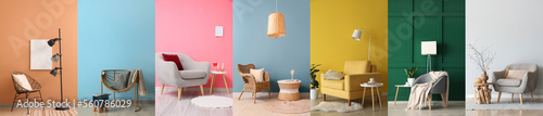 Collage of trendy armchairs...